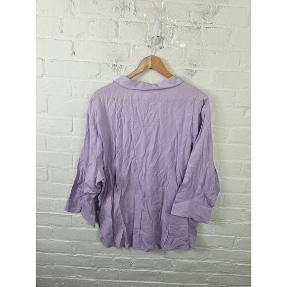 Dressbarn Women's Lightweight Button-Up Shirt Blouse Lavender Purple Size 22-24 - Picture 2 of 4